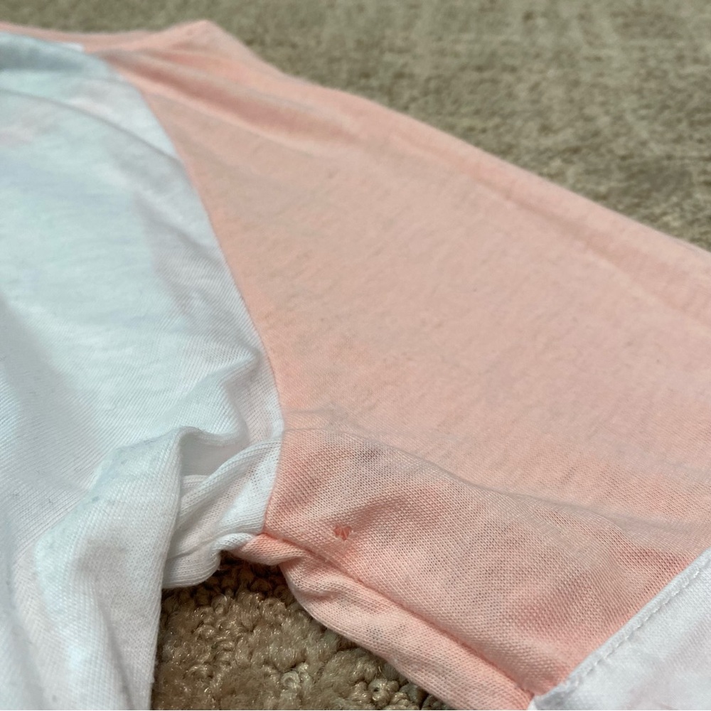 {Z Supply} The Varsity White and Peach Baseball Tee ~ Size XS - Picture 15 of 16